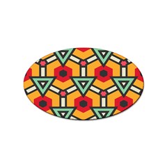 Triangles And Hexagons Pattern Sticker (oval)