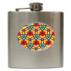 Triangles And Hexagons Pattern Hip Flask (6 Oz) by LalyLauraFLM