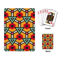 Triangles And Hexagons Pattern Playing Cards Single Design by LalyLauraFLM