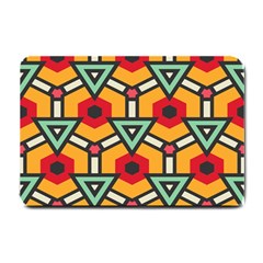 Triangles And Hexagons Pattern Small Doormat by LalyLauraFLM