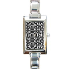 Black And White Geometric Tribal Pattern Rectangle Italian Charm Watches by dflcprints