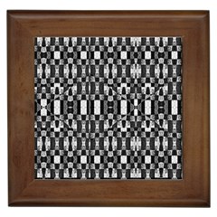 Black And White Geometric Tribal Pattern Framed Tiles by dflcprints