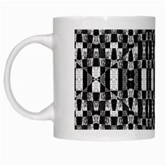 Black And White Geometric Tribal Pattern White Mugs by dflcprints