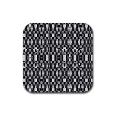 Black And White Geometric Tribal Pattern Rubber Coaster (square)  by dflcprints