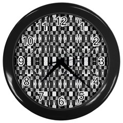 Black And White Geometric Tribal Pattern Wall Clocks (black) by dflcprints