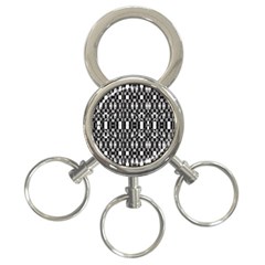 Black And White Geometric Tribal Pattern 3-ring Key Chains by dflcprints