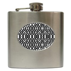 Black And White Geometric Tribal Pattern Hip Flask (6 Oz) by dflcprints