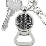 Black and White Geometric Tribal Pattern Bottle Opener Key Chains Front