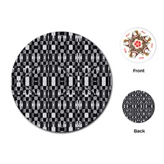 Black And White Geometric Tribal Pattern Playing Cards (round)  by dflcprints