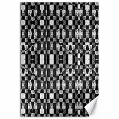 Black And White Geometric Tribal Pattern Canvas 12  X 18   by dflcprints