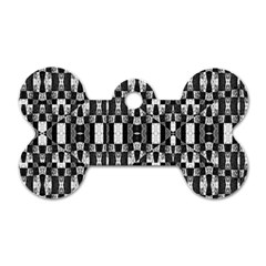 Black And White Geometric Tribal Pattern Dog Tag Bone (one Side) by dflcprints