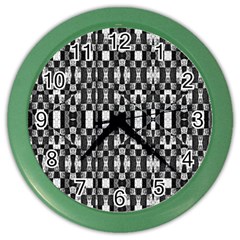 Black And White Geometric Tribal Pattern Color Wall Clocks by dflcprints