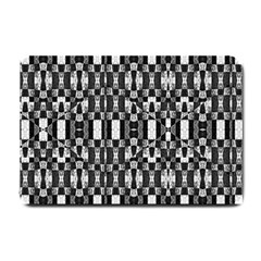 Black And White Geometric Tribal Pattern Small Doormat  by dflcprints