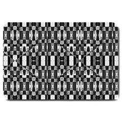 Black And White Geometric Tribal Pattern Large Doormat  by dflcprints