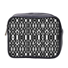 Black And White Geometric Tribal Pattern Mini Toiletries Bag 2-side by dflcprints