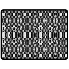 Black And White Geometric Tribal Pattern Fleece Blanket (large)  by dflcprints