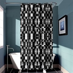 Black And White Geometric Tribal Pattern Shower Curtain 36  X 72  (stall)  by dflcprints