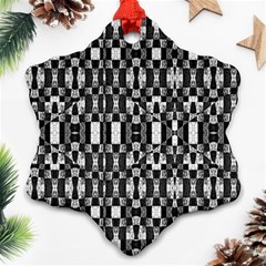 Black And White Geometric Tribal Pattern Ornament (snowflake)  by dflcprints