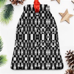 Black And White Geometric Tribal Pattern Bell Ornament (2 Sides) by dflcprints