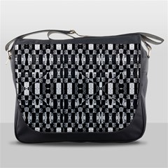 Black And White Geometric Tribal Pattern Messenger Bags by dflcprints