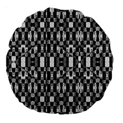 Black And White Geometric Tribal Pattern Large 18  Premium Round Cushions by dflcprints