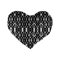 Black And White Geometric Tribal Pattern Standard 16  Premium Heart Shape Cushions by dflcprints