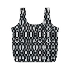 Black And White Geometric Tribal Pattern Full Print Recycle Bags (m)  by dflcprints