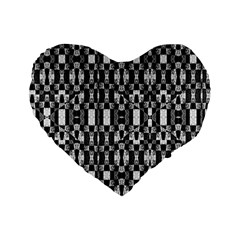 Black And White Geometric Tribal Pattern Standard 16  Premium Flano Heart Shape Cushions by dflcprints