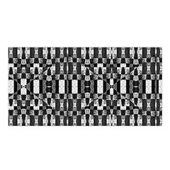 Black And White Geometric Tribal Pattern Satin Shawl by dflcprints