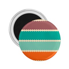 Rhombus And Retro Colors Stripes Pattern 2 25  Magnet by LalyLauraFLM