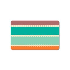 Rhombus And Retro Colors Stripes Pattern Magnet (name Card) by LalyLauraFLM