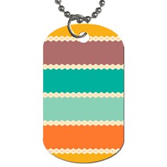 Rhombus And Retro Colors Stripes Pattern Dog Tag (two Sides) by LalyLauraFLM