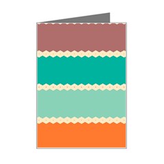 Rhombus And Retro Colors Stripes Pattern Mini Greeting Card by LalyLauraFLM