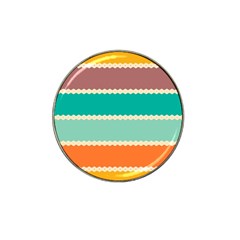 Rhombus And Retro Colors Stripes Pattern Hat Clip Ball Marker (4 Pack) by LalyLauraFLM