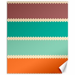 Rhombus And Retro Colors Stripes Pattern Canvas 8  X 10  by LalyLauraFLM