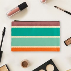 Rhombus And Retro Colors Stripes Pattern Cosmetic Bag (medium) by LalyLauraFLM