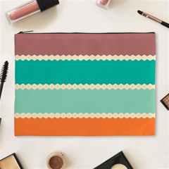 Rhombus And Retro Colors Stripes Pattern Cosmetic Bag (xl) by LalyLauraFLM