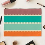 Rhombus and retro colors stripes pattern Cosmetic Bag (XL) Front