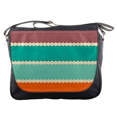 Rhombus And Retro Colors Stripes Pattern Messenger Bag by LalyLauraFLM