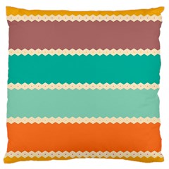 Rhombus And Retro Colors Stripes Pattern Large Cushion Case (two Sides) by LalyLauraFLM