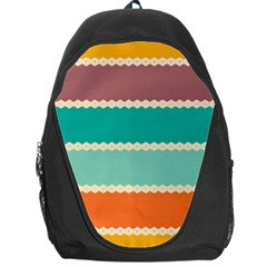 Rhombus And Retro Colors Stripes Pattern Backpack Bag by LalyLauraFLM