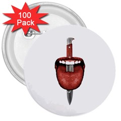 Tongue Cut By Kitchen Knife Photo Collage 3  Buttons (100 Pack)  by dflcprints