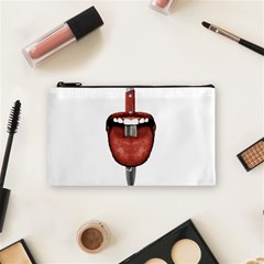 Tongue Cut By Kitchen Knife Photo Collage Cosmetic Bag (small)  by dflcprints