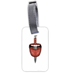 Tongue Cut By Kitchen Knife Photo Collage Luggage Tags (two Sides) by dflcprints