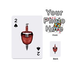 Tongue Cut By Kitchen Knife Photo Collage Playing Cards 54 (mini)  by dflcprints