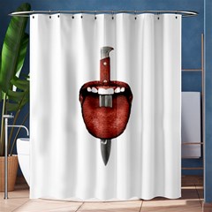 Tongue Cut By Kitchen Knife Photo Collage Shower Curtain 60  X 72  (medium)  by dflcprints