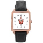 Tongue Cut By Kitchen Knife Photo Collage Rose Gold Watches Front