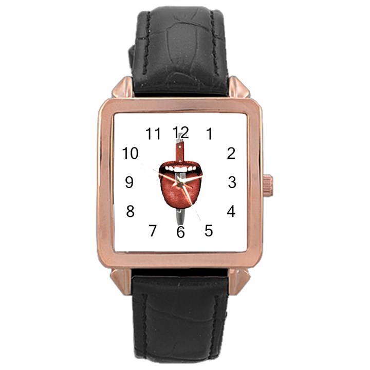 Tongue Cut By Kitchen Knife Photo Collage Rose Gold Watches