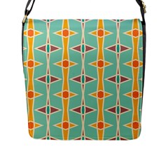 Rhombus Pattern In Retro Colors 			flap Closure Messenger Bag (l) by LalyLauraFLM