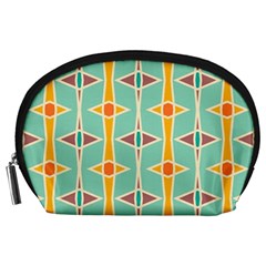 Rhombus Pattern In Retro Colors  Accessory Pouch by LalyLauraFLM